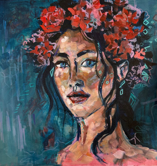 Girlhood - Mixed Media Painting