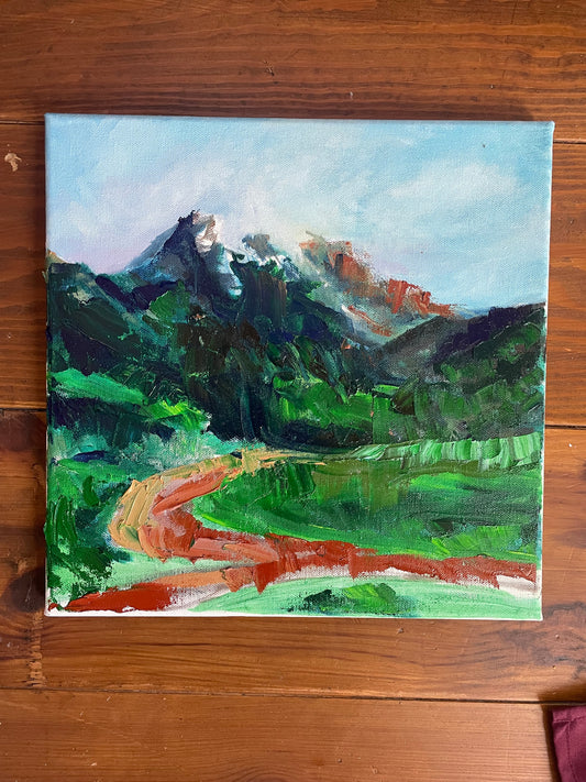 Mountains in Oil 12"x12"