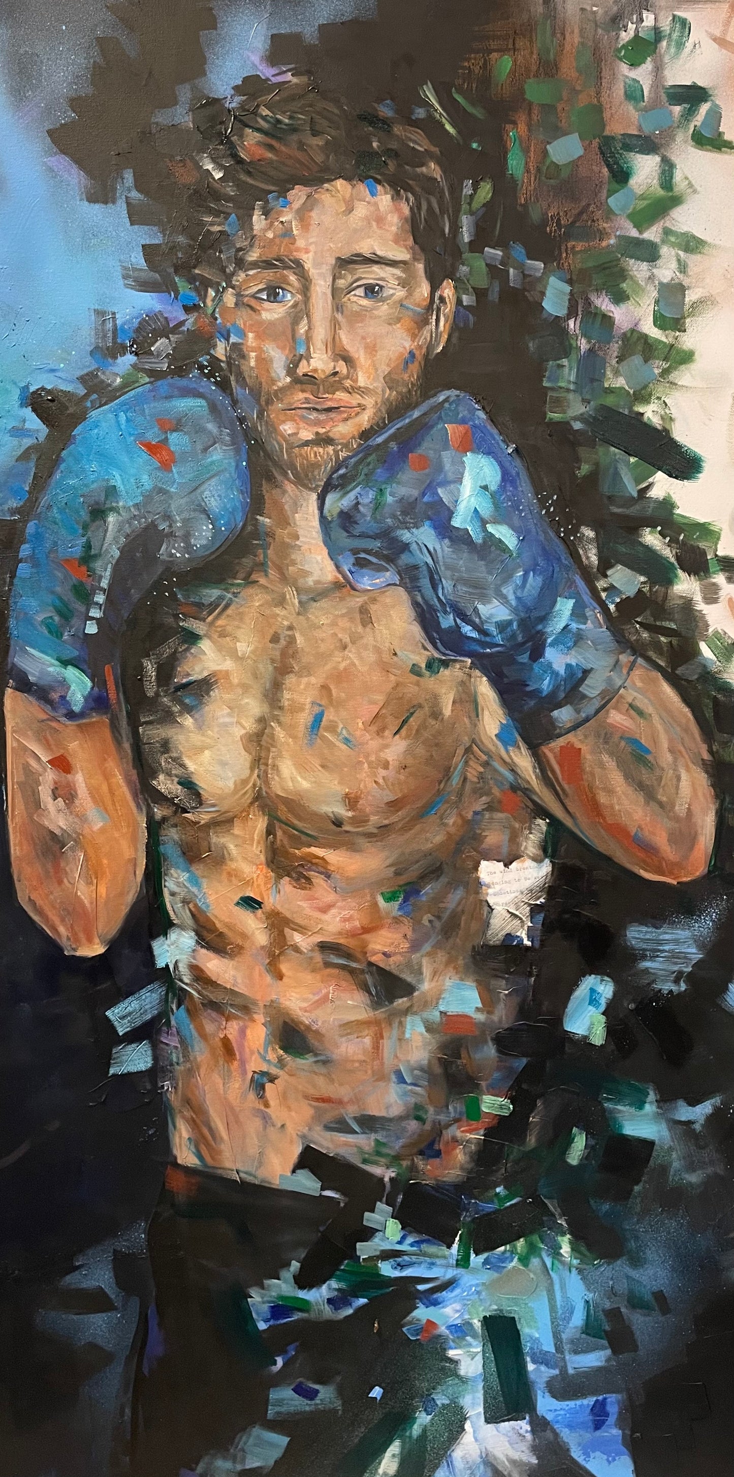 The Boxer - Mixed Media on Canvas